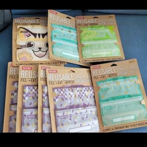 2 Reusable sandwich snack bag set/ choose the color you want